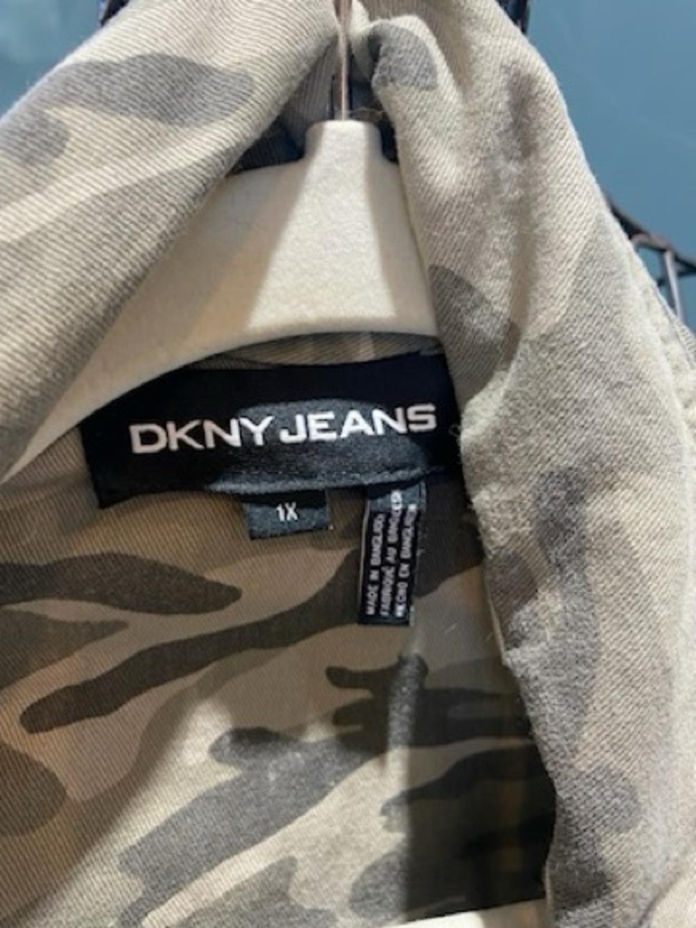 NWT DKNY Jeans Camo Print Drawstring Utility Cargo Jacket Rosemary Plus 1X - Picture 8 of 8